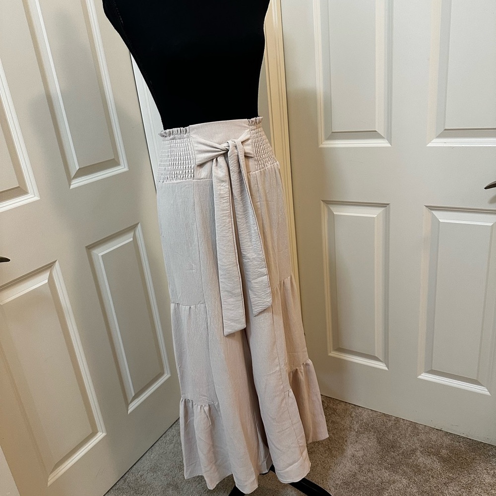 Chic Cream Wide Leg Pants